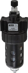 Parker - 1/4" NPT, 150 Max psi Intermediate Mist Lubricator - Polycarbonate Bowl with Sight Glass, Zinc Body, 40 CFM, 125°F Max Temp, 2.81" Wide x 7.82" High - Caliber Tooling