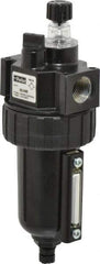 Parker - 1/2" NPT, 250 Max psi Intermediate Mist Lubricator - Metal Bowl with Sight Glass, Zinc Body, 90 CFM, 175°F Max Temp, 2.81" Wide x 7.82" High - Caliber Tooling