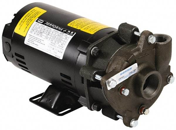 Pentair - ODP Motor, 208-230/460 Volt, 3 Phase, 1/2 HP, Cast Iron Straight Pump - 1-1/4 Inch Inlet, 1 Inch Outlet, 42 Max Head psi, Bronze Impeller, Cast Iron Shaft, Buna-N Seal, 42 Ft. Shut Off - Caliber Tooling