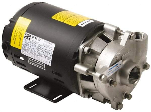 Pentair - ODP Motor, 208-230/460 Volt, 3 Phase, 1/2 HP, Stainless Steel Straight Pump - 1-1/4 Inch Inlet, 1 Inch Outlet, 42 Max Head psi, Stainless Steel Impeller, Viton Seal, 42 Ft. Shut Off - Caliber Tooling