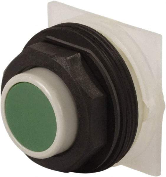 Schneider Electric - 30mm Mount Hole, Extended Straight, Pushbutton Switch Only - Green Pushbutton, Momentary (MO) - Caliber Tooling