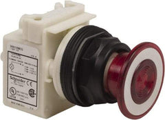 Schneider Electric - 30mm Mount Hole, Extended Straight, Pushbutton Switch Only - Red Pushbutton, Maintained (MA) - Caliber Tooling