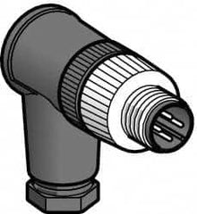 Telemecanique Sensors - 3 Amp, M12 4 Pin Elbowed Male Field Attachable Connector Sensor and Receptacle - 125 VAC, 150 VDC, IP67 Ingress Rating - Caliber Tooling