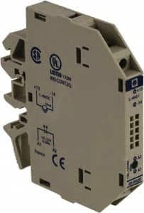 Schneider Electric - 17 Milliamp, NC Configuration, Interface Relay Module - DIN Rail Mount, 23 to 131°F, 120 to 127 Volt - Caliber Tooling