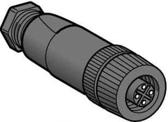 Telemecanique Sensors - 3 Amp, M12 4 Pin Female Straight Field Attachable Connector Sensor and Receptacle - 125 VAC, 150 VDC, IP67 Ingress Rating - Caliber Tooling