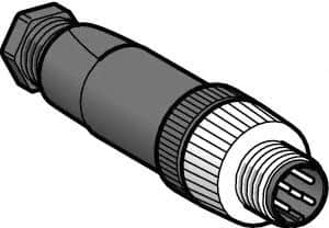 Telemecanique Sensors - 3 Amp, M12 5 Pin Male Straight Field Attachable Connector Sensor and Receptacle - 30 VAC, 36 VDC, IP67 Ingress Rating - Caliber Tooling