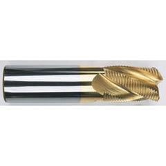 1/4" Dia. - 2-1/2 OAL - Chip Breaker-Solid CBD - TiCN-Single End Roughing End Mill - 4 FL - Caliber Tooling