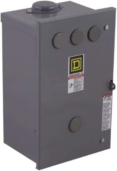 Square D - 3R NEMA Rated, 4 Pole, Electrically Held Lighting Contactor - 20 A (Tungsten), 30 A (Fluorescent), 110 VAC at 50 Hz, 120 VAC at 60 Hz, 4NO Contact Configuration - Caliber Tooling