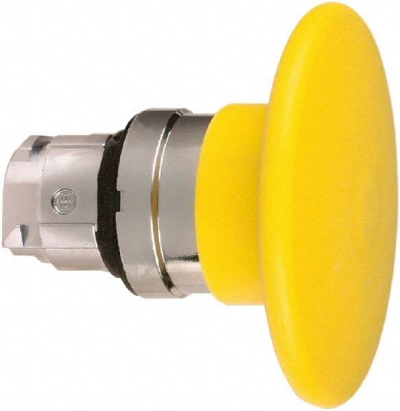 Schneider Electric - 22mm Mount Hole, Extended Mushroom Head, Pushbutton Switch Only - Round, Yellow Pushbutton, Nonilluminated, Momentary (MO) - Caliber Tooling