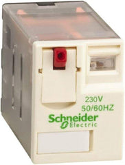 Schneider Electric - 750 VA Power Rating, Electromechanical Plug-in General Purpose Relay - 1 Amp at 250 VAC & 28 VDC, 2 Amp at 250 VAC & 28 VDC, 3 Amp at 277 VAC & 28 VDC, 4CO, 230 VAC at 50/60 Hz - Caliber Tooling