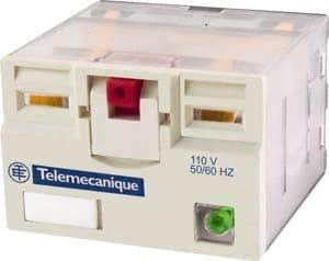 Schneider Electric - 3,750 VA Power Rating, Electromechanical Plug-in General Purpose Relay - 15 Amp at 250 VAC & 28 VDC, 4CO, 48 VDC - Caliber Tooling