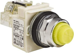 Schneider Electric - 120 VAC Yellow Lens LED Indicating Light - Screw Clamp Connector - Caliber Tooling