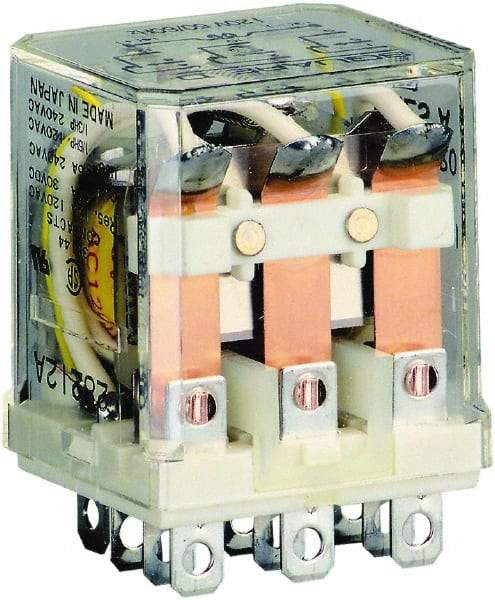 Square D - 1/2 hp at 120 Volt & 3/4 hp at 240 Volt, Electromechanical Plug-in General Purpose Relay - 10 Amp at 250 VAC, 3PDT, 120 VAC at 50/60 Hz - Caliber Tooling