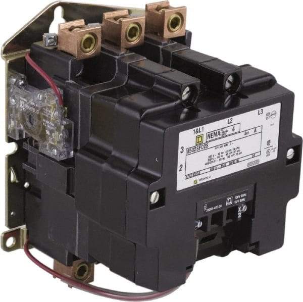 Square D - 3 Pole, 380 Coil VAC at 50 Hz, 135 Amp NEMA Contactor - Open Enclosure, 50 Hz at 380 VAC - Caliber Tooling