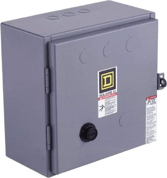 Square D - 110 Coil VAC at 50 Hz, 120 Coil VAC at 60 Hz, 27 Amp, NEMA Size 1, Reversible Enclosed Enclosure NEMA Motor Starter - 10 hp at 1 Phase, 1 Enclosure Rating - Caliber Tooling