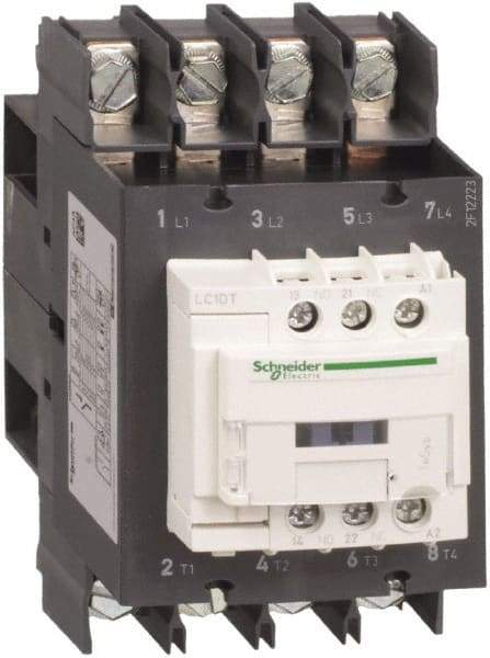 Schneider Electric - 4 Pole, 24 Coil VDC, 80 Amp at 440 VAC, Nonreversible IEC Contactor - Bureau Veritas, CCC, CSA, CSA C22.2 No. 14, DNV, EN/IEC 60947-4-1, EN/IEC 60947-5-1, GL, GOST, LROS, RINA, UL 508, UL Listed - Caliber Tooling