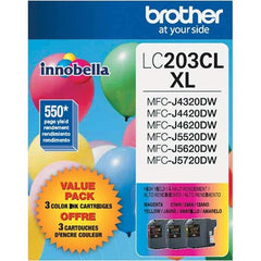 Brother - Cyan, Magenta & Yellow Ink Cartridge - Use with Brother MFC-J460DW, J480DW, J485DW, J680DW, J880DW, J885DW, J4320DW, J4420DW, J4620DW, J5520DW, J5620DW, J5720DW - Caliber Tooling