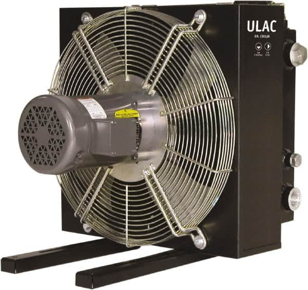 Parker - 1" SAE O-Ring Boss, 1 Fan Mount, Liquid-To-Air Aluminum Brazed Process Equipment Heat Exchanger - Oil Cooler, Ethylene Glycol/Water Mixture Cooler, 15.6" High x 14.4" Wide x 19.8" Deep, 510 BTU/Hr, 250°F Max - Caliber Tooling