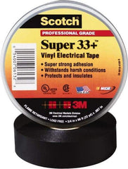 3M - 3/4" x 44', Black Vinyl Electrical Tape - Series 33+, 7 mil Thick - Caliber Tooling