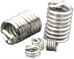 Heli-Coil - Single Insert, #5-40 UNC, 1D, Stainless Steel Screw Locking Insert - 3-1/4 Free Coils, 1/8 Inch Overall Length, 0.158 to 0.173 Inch Outside Diameter, with Tang, Bright Finish, 304 Material Grade - Exact Industrial Supply