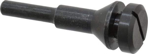 Value Collection - 3/8" Hole, Screw Lock Wheel Mandrel - 2" OAL, 1/2" Max Wheel Width, 1/4" Shank Diam - Caliber Tooling