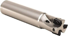 Seco - 5/8" Cut Diam, 0.197" Max Depth of Cut, 1/2" Shank Diam, 4.921" OAL, Indexable Square Shoulder End Mill - XO.X 0602 Inserts, Cylindrical Shank, 90° Lead Angle, Through Coolant, Series Nano Turbo - Caliber Tooling