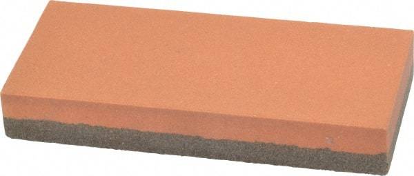 Norton - 4" Long x 1-3/4" Wide x 5/8" Thick, Aluminum Oxide Sharpening Stone - Rectangle, Coarse, Fine Grade - Caliber Tooling