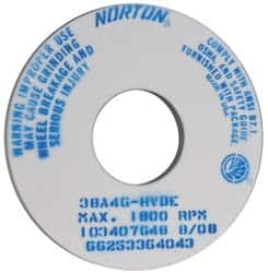 Norton - 14" Diam x 5" Hole x 1" Thick, H Hardness, 46 Grit Surface Grinding Wheel - Aluminum Oxide, Type 1, Coarse Grade, 1,800 Max RPM, Vitrified Bond, No Recess - Caliber Tooling