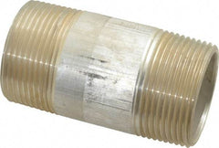 Merit Brass - 1-1/4" Pipe, 3" Long, Aluminum Pipe Nipple - Grade 6061, Threaded - Caliber Tooling