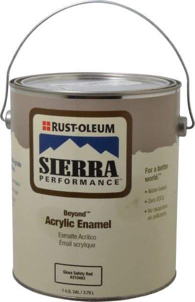 Rust-Oleum - 1 Gal Safety Red Semi Gloss Finish Acrylic Enamel Paint - Interior/Exterior, <0 gL VOC Compliance - Caliber Tooling