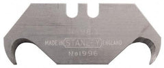 Stanley - 5 Piece High Carbon Steel Hook Blade - 1-7/8" OAL, 0.024" Blade Thickness - Caliber Tooling