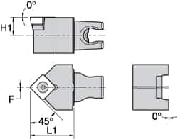 Kennametal - Neutral Cut, Size KM25, SC.. 120408 Insert Compatiblity, External Modular Turning & Profiling Cutting Unit Head - 30mm Head Length, Through Coolant, Series Screw-On - Caliber Tooling