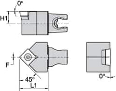 Kennametal - Neutral Cut, Size KM25, SC.. 120408 Insert Compatiblity, External Modular Turning & Profiling Cutting Unit Head - 30mm Head Length, Through Coolant, Series Screw-On - Caliber Tooling