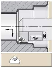Kennametal - Series Screw-On, Right Hand Cut, 25mm Min Bore Diam, Boring Cartridge - 0.394" Back of Bar to Cutting Edge, TP.. Insert, 1.26" OAL, 0° Lead Angle - Caliber Tooling