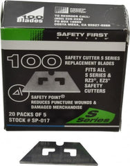 PHC - 100 Piece Steel Safety Blade - 1-5/8" OAL - Caliber Tooling