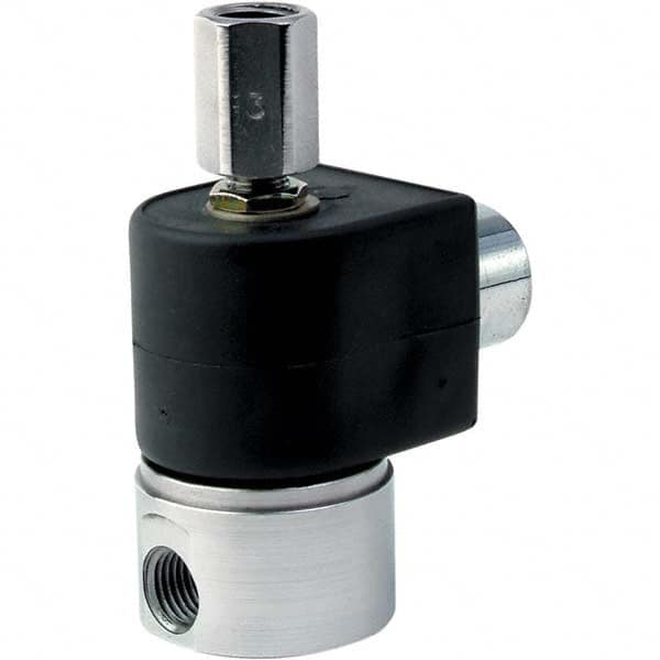 Parker - 24 VDC 1/8" NPT Port Stainless Steel Three-Way Direct Acting Solenoid Valve - Caliber Tooling