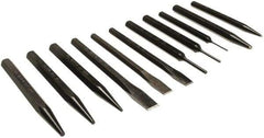 Mayhew - 11 Piece Punch & Chisel Set - 1/4 to 3/8" Chisel, 1/16 to 1/4" Punch, Hex Shank - Caliber Tooling