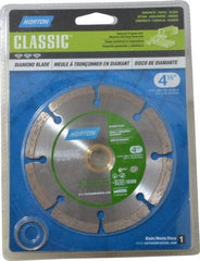 Norton - 4-1/2" Diam, 5/8 & 7/8" Arbor Hole Diam, Wet & Dry Cut Saw Blade - Diamond-Tipped, Standard Round Arbor - Caliber Tooling