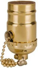 Leviton - 660 Watt, Medium Base, Pull Chain Lamp Holder - Burnished Finish, Incandescent - Caliber Tooling