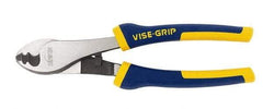 Irwin - 8" OAL, Cable Cutter - 13/16" Jaw Length x 1-1/4" Jaw Width, Rubber Grips Handle - Caliber Tooling