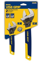 Irwin - 2 Piece, Adjustable Wrench Set - Inch System of Measurement, Chrome Vanadium Finish, Comes in Display Card - Caliber Tooling