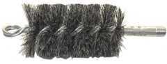 Schaefer Brush - 4-1/2" Brush Length, 1-1/2" Diam, Fiber Single Stem, Single Spiral Tube Brush - 8" Long, Tampico Fibre, 1/4" NPSM Male Connection - Caliber Tooling