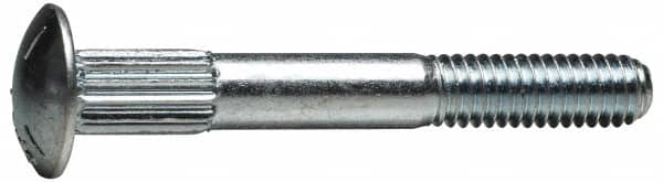 Value Collection - 3/8-16 UNC 2-1/2" Length Under Head, Ribbed Neck, Carriage Bolt - Grade 5 Steel, Zinc-Plated Clear Chromate Finish - Caliber Tooling