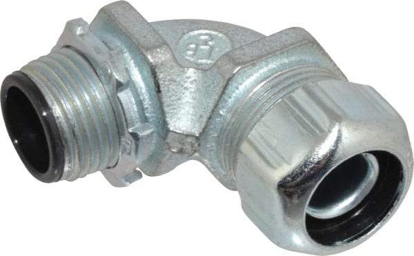 Thomas & Betts - 3/8" Trade, Steel Threaded Angled Liquidtight Conduit Connector - Insulated - Caliber Tooling