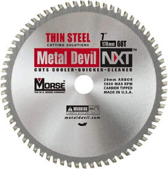 M.K. MORSE - 7" Diam, 20mm Arbor Hole Diam, 68 Tooth Wet & Dry Cut Saw Blade - Tungsten Carbide-Tipped, Standard Round Arbor - Caliber Tooling