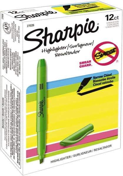 Sharpie - Fluorescent Green Highlighter - Chisel Tip, AP Nontoxic Ink - Caliber Tooling