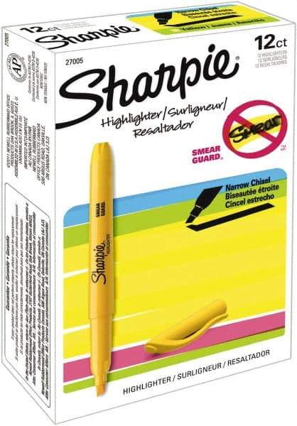 Sharpie - Yellow Highlighter - Chisel Tip, AP Nontoxic Ink - Caliber Tooling