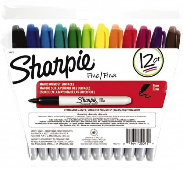 Sharpie - Assorted Colors Permanent Marker - Fine Felt Tip, AP Nontoxic Ink - Caliber Tooling