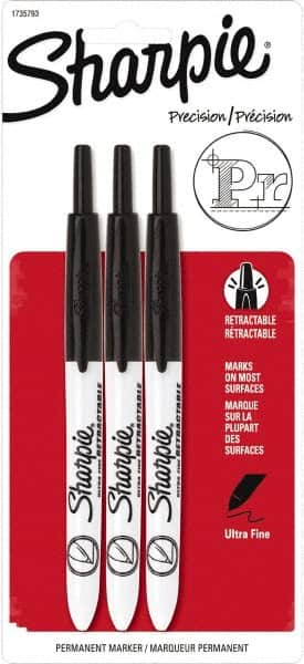 Sharpie - Black Permanent Marker - Retractable Ultra Fine Tip, AP Nontoxic Ink - Caliber Tooling