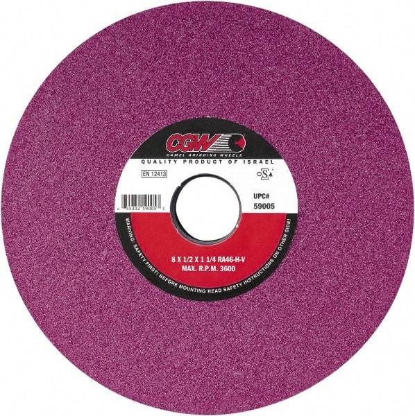 Camel Grinding Wheels - 14" Diam x 5" Hole x 2" Thick, H Hardness, 46 Grit Surface Grinding Wheel - Aluminum Oxide, Type 5, Medium Grade, Vitrified Bond, One-Side Recess - Caliber Tooling